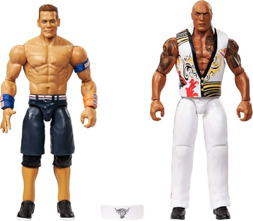 Mattel WWE Championship Showdown - 2 action figure con accessori, serie #23 The Rock & John Cena, set da collezione da 15 cm