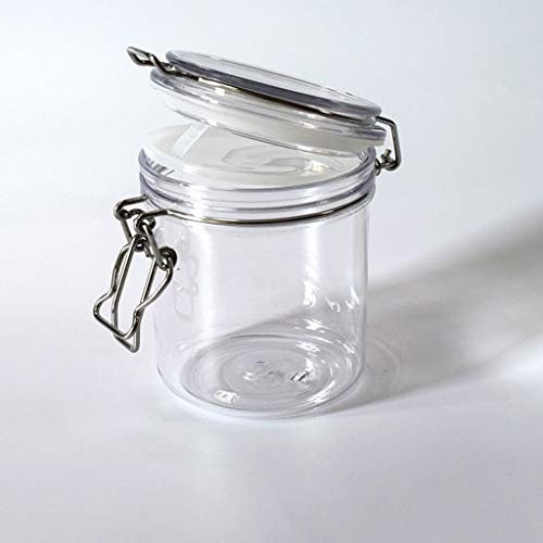 Lilinzhi Barattolo rotondo in plastica trasparente da 500 ml con coperchi a vite, ermetici contenitori per alimenti senza BPA per cucina