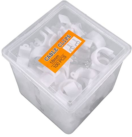 DIYEAH 100stücke Pvc-klemmen Runde Clips Für Elektrikerrohre Stahlnägel Leitungsclip Draht-wandhalterung Aus Pe Und Kohlenstoffstahl Weiß