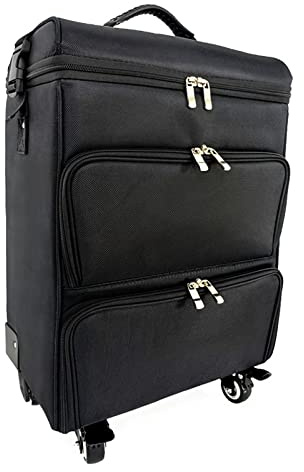 Rollkoffer für Make-up, tragbarer Kosmetiktrolley, Kosmetikkoffer mit Schubladen, Kosmetikkoffer aus Segeltuch mit 3 Schubladen, Reisekoffer für Friseur, Nageldesigner, Make-up-KOF