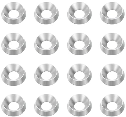 sourcing map 16 rondelle svasate M8 a tazza conica, 5 x 20 mm, in acciaio inox 304, rondelle a testa svasata per accessori meccanici, colore argento