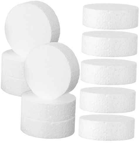 Zerodeko Cerchi di Schiuma Rotondi 7,5x2,5 Cm 18 Pezzi per Decorazioni Torte e Progetti Artigianali Set Multifunzione per Bricolage e Composizioni Creative