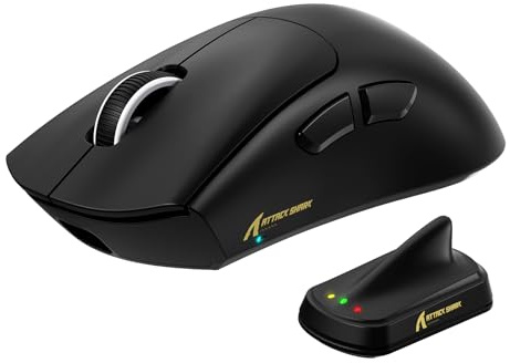 MAMBASNAKE x ATTACK SHARK V8 Wireless Gaming Mouse, 59g Ultra-Lightweight, PAW3950MAX Sensor, SHARK 8K Dongle, Tri-Mode (2.4G/Bluetooth/Wired), Right-Hand Ergonomic Design, Web-Based Software