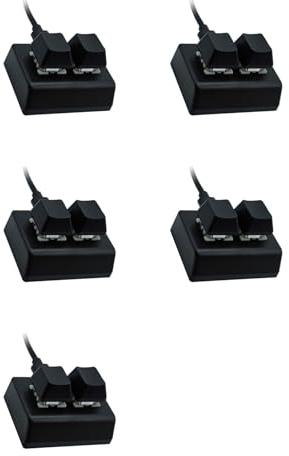 Hndhbfgrt 5X Teclado de Programación Macro de 2 Teclas RGB Mini Teclado Gaming Dibujo Interruptor Rojo Teclado Personalizado OSU Gaming Keypad,Negro