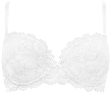 Cotonella, Reggiseno a Balconcino Sabrina in Pizzo Elasticizzato con Ferretto - Reggiseno dal Rinforzo Interno e Laterale della Coppa in Tulle, Senza Imbottiture - Art. CD027