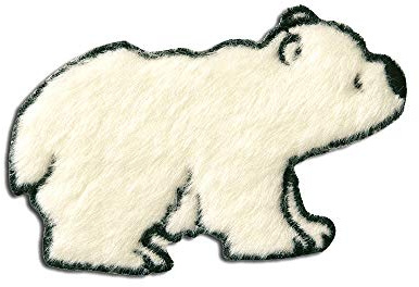 Mono-Quick Eisbär Plüsch Aufnäher zum Aufbügeln 5 x 7,9 cm Bügelbild für Kinder Mädchen mit Wildtier Patch, Bügelpatch Patches Bügelflicken