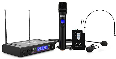 Audibax Missouri 3000 Micrófono Inalámbrico Profesional Doble Mano/Diadema-Corbata