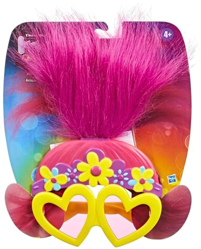 Hasbro DreamWorks Trolls Poppys rockiga troll-glasögon, roliga leksakssolglasögon, inspirerade av filmen Trolls World Tour, för flickor från 4 år