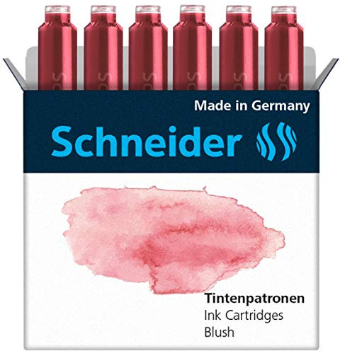 Schneider Pastell Tintenpatrone (Standard Patronen für Füller) Blush, 6 Stück