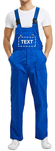 TOPTIE Lätzchen-Overall Hose, Arbeitsoverall hochladen Sie Ihr Logo oder Namen Gr. M, blau
