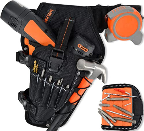 3-In1 Drill Holster Set w/Strong Magnetic Wristband & Solid 2 inch Belts for Men, Drill Holder, Tool Belt Drill Holder, 12v Power Tool Holster, Impact Holster, Impact Holder, Magnetic bit Holder