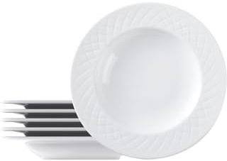 Tramontina Juego de Platos Hondo de Porcelana Blanca Ingrid 23 cm 6 piezas