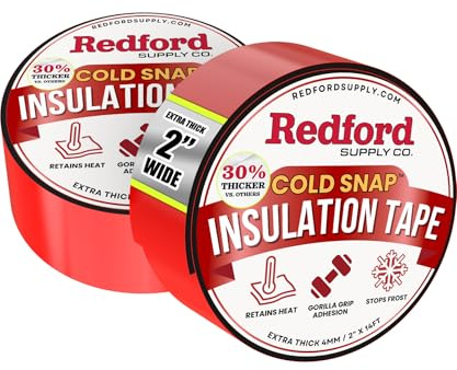 Redford Supply Co. 2 Pack - 2 inch x 14 ft, Pipe Insulation, Outdoor Pipe Insulation Wrap for Winter Freeze Protection, Water Line Freeze Protection Foam, Insulated Wrap for Copper Pipes, PVC, AC Line