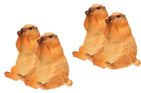 jojofuny 4 Stück Topper Gartenbevorzugungen Kinderdekoration Party Statue Figur Gopher Für Dekoration Cuake Miniaturdekore Schreibtischspielzeug Landschaft Desser Tierskulptur