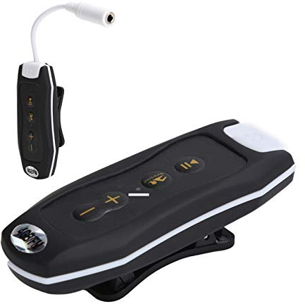 Akozon MP3 Player Wasserdicht zum Schwimmen 4GB IPX8 Wasserdichter FM-Musikspieler Tragbarer Tauchsport MP3 mit Kopfhörer und Clip