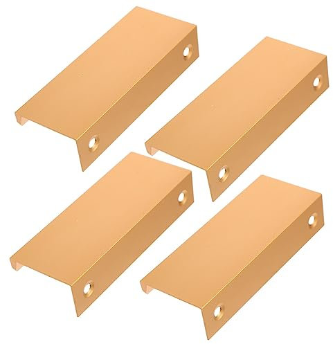 BESTonZON 4 Stück Schranktürgriff Küchengriffe für Schränke schwarze Schubladengriffe Schublade zieht Schrankgriffe Schrankbeschläge unsichtbar handhaben Metallschrank Aluminiumlegierung