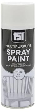 DIOXSTAR Multi-Purpose Spray Paint, White Matt Finish, Fast Drying, Non-Cracking, Suitable for Wood, Plastic and Metal, Indoor and Outdoor Use, Easy to Use, 400ml (1 PCS)