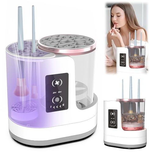 3-In-1 Electric Makeup Brush Cleaner Machine with Dryer & Holder, USB-Powered Makeup Brush Cleaner, Portable Make Up Brush Cleaner Cleanser Machine