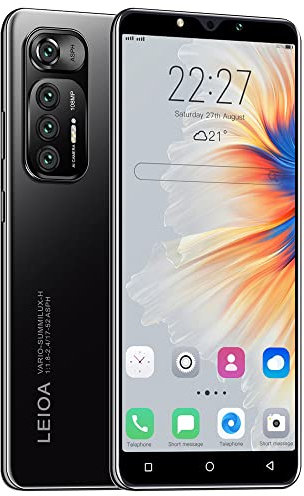 MsMga Cheap Mobile phone, 16GB ROM (Scalable to 128GB), 5.0 inch IPS Display, Android 9.0 OS, Dual SIM Dual Cameras，Face ID Unlock Cell Phones (M10Plus-Black)