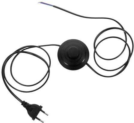 HOMSFOU Extension Cord Mit Fußschalter Praktischer Pedalschalter Für Tischlampen Lange Schwarze Stromleitung Für Leselampen Und Vielseitige Beleuchtungslösungen