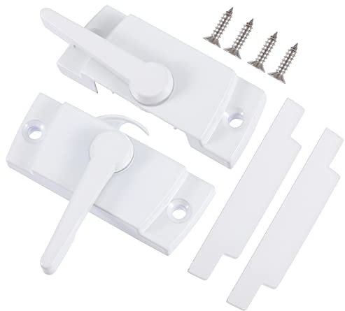 Serrature for ante for finestre scorrevoli Confezione da 2 serrature for ante a camma for finestre a doppia sospensione Serratura di sicurezza for finestre a battente in vinile e supporto di ricambio