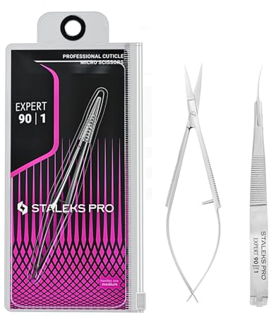 STALEKS PRO Micro Tijera profesional para cutículas. Ágil y de fácil uso. Acero inoxidable. Expert SE-90/1