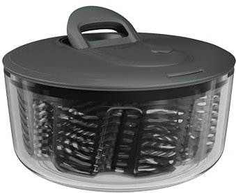 Zyliss Centrifugadora de Ensaladas Easy Spin Pequeña, 3.5L, Secador de Lechuga con Cordón, Botón de Freno, Base Antideslizante, Apta Para Lavavajillas, Libre de BPA