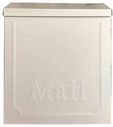 Buzón Cuadrado de Metal pequeño, Resistente a la Lluvia, para Exteriores, clásico, para Paquetes, 23 x 10 x 25 cm (Rojo) (Blanco)