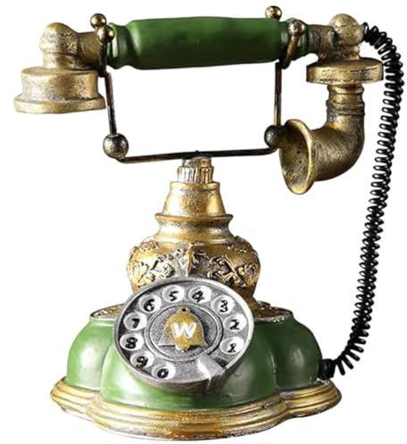 Cabilock Artesanías de Resina telefónica Cable telefono Fijo teléfono Vintage decoración de Modelo teléfono rotativo Retro Seniors teléfonos rotativos telefono Antiguo Vintage