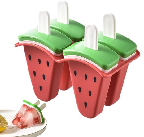 Molde para Helado - Molde Reutilizable De Sandía Para Helados | Silicona Alimentaria con Palos Desmolde Fácil para Postres