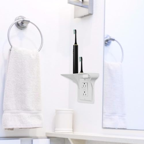 Wall Shelf Bracket: Baseboard Shelf, Shelf Adapter, Storage Bracket | Electrical Accessories for Bathrooms, Charging Station, Hallway, Guest Room, Shelf for the