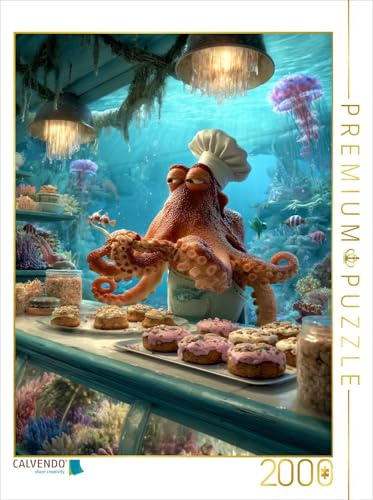 Puzzle · Lustiger Ok us als Bäcker unter Wasser | Ein freundlicher Ok us verkauft bunte Donuts in seiner… · 2000 Teile · Lege-Größe 90 × 67 cm · CALVENDO Puzzle