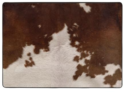 Tappeto moderno per interni, in pelle bovina, per camera da letto e soggiorno, extra morbido e confortevole, perfetto per pavimenti in legno duro, 203 x 147 cm