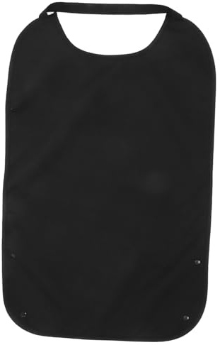 BIUDECO Bavoir Adulte Imperméable Polyester avec Ramasse-miettes Bavoir Élastique pour Repas Protection Lavable pour Personnes Âgées et Handicapées Noir