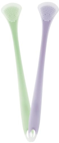 GALPADA Raschietto per Lingua in Silicone e Nylon 2 Pezzi Doppia Faccia per Adulti, Strumenti per Pulizia della Lingua per Rimuovere Residui e Migliorare l'Igiene Orale Quotidiana