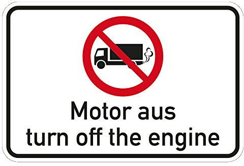 LEMAX® Hinweisschild Motor aus, deutsch/englisch, Aluminium, 600x400mm