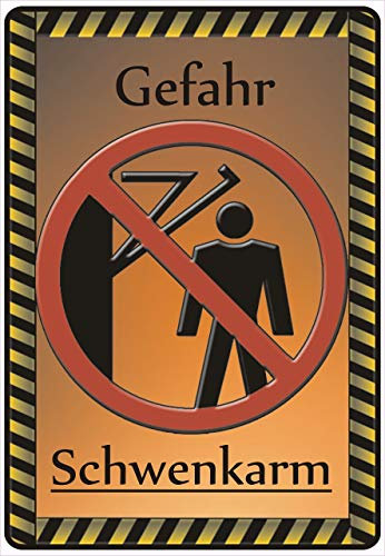 Schild Hinweisschild Hinweis Gefahr Schwenkarm Schwen Arm Achtung Baustelle