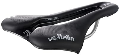 Selle Italia SLR Boost Lady TI 316 Superflow - Sella Bicicletta da Strada e Gravel per Donna con Morbido Gel, Comoda, Foro Superflow, Telaio in TI 316 - Taglia S3, Nero
