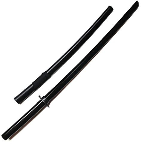 Samurai Training Stick 40 Comes with Saya Scabbard and Tsuba Handguard (Black)