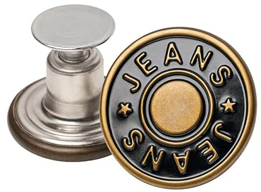 Byxersättningsknappar för nitning, 40-pack, Ø 17 mm jeansknappar i mässing, bronsfärgade, jeansknapp med nitar, jeansknapp för nitning, byxknapp i metall, byxknapp, gör byxan bredare