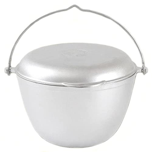 Kukmara Kasan 5 Liter Aluguss Topf mit Deckel-Pfanne mit Metallgriff Aluguß Kazan Wok mit Bügel
