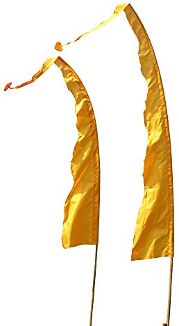 DEKOVALENZ - Balifahne WAVE, Stoff ohne Stange, versch. Farben+Längen, Fahnenlänge:3 Meter, Farbe:goldgelb