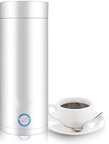 Bollitore portatile da viaggio, 400 ml, mini tazza riscaldante in acciaio inox 304, 5 minuti, riscaldamento rapido 2 in 1, funzione di mantenimento del calore, caldaia da viaggio, riscaldamento