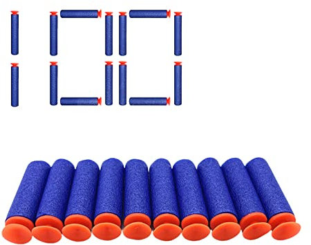 Darts Bullets,Refill Bullets,Refill Darts Foam Pfeile,Soft Darts Pfeile Refill Bullets,Nachfüll-Pack Spielzeug für Draußen und Familie,Pfeile Darts,für N-Strike Elite Blaster Toy Gun Draußen,100 Stück