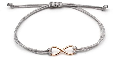 Infinity Armband Damen 925 Silber - verstellbar Makramee Verschluss | Unendlichkeitszeichen, große Farbauswahl - Geschenkidee Freundin, Frau