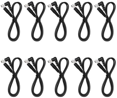 Yueyinpu DC Cable for Guitar Effect Pedal 5.5 x 2.1mm Connector Jack 24 AWG Power Cord(Pack of 10)