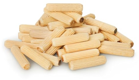 Tolux Holzdübel 8 × 32 mm, Rillendübel, Packung mit 100 Stück | Langholzdübel aus Buchenholz, Hergestellt nach DIN 68150