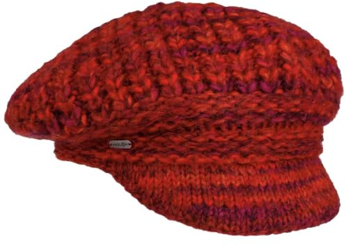 McBURN Lasenia Strick Ballonmütze Strickmütze Damenmütze Schirmmütze Damen - Made in Italy mit Schirm, Schirm Winter Herbst-Winter