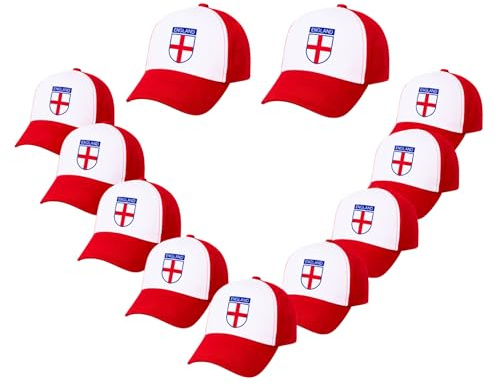 England St George Cross Printed Baseball Caps for FIFA 2026 World Cup – Adjustable White Supporters Hat for Football Matches, Sports Events, Travel, Fan Celebrations and Outdoor Wear