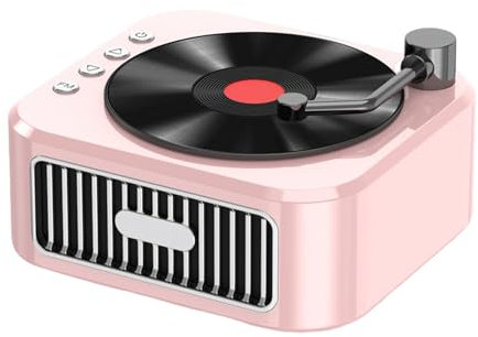 Holdes - Altavoz inalámbrico, altavoz inalámbrico portátil - Altavoces en forma de tocadiscos de disco inalámbrico fuerte pequeño - Acoplamiento estéreo de audio rico en bajos punchy batería de alta